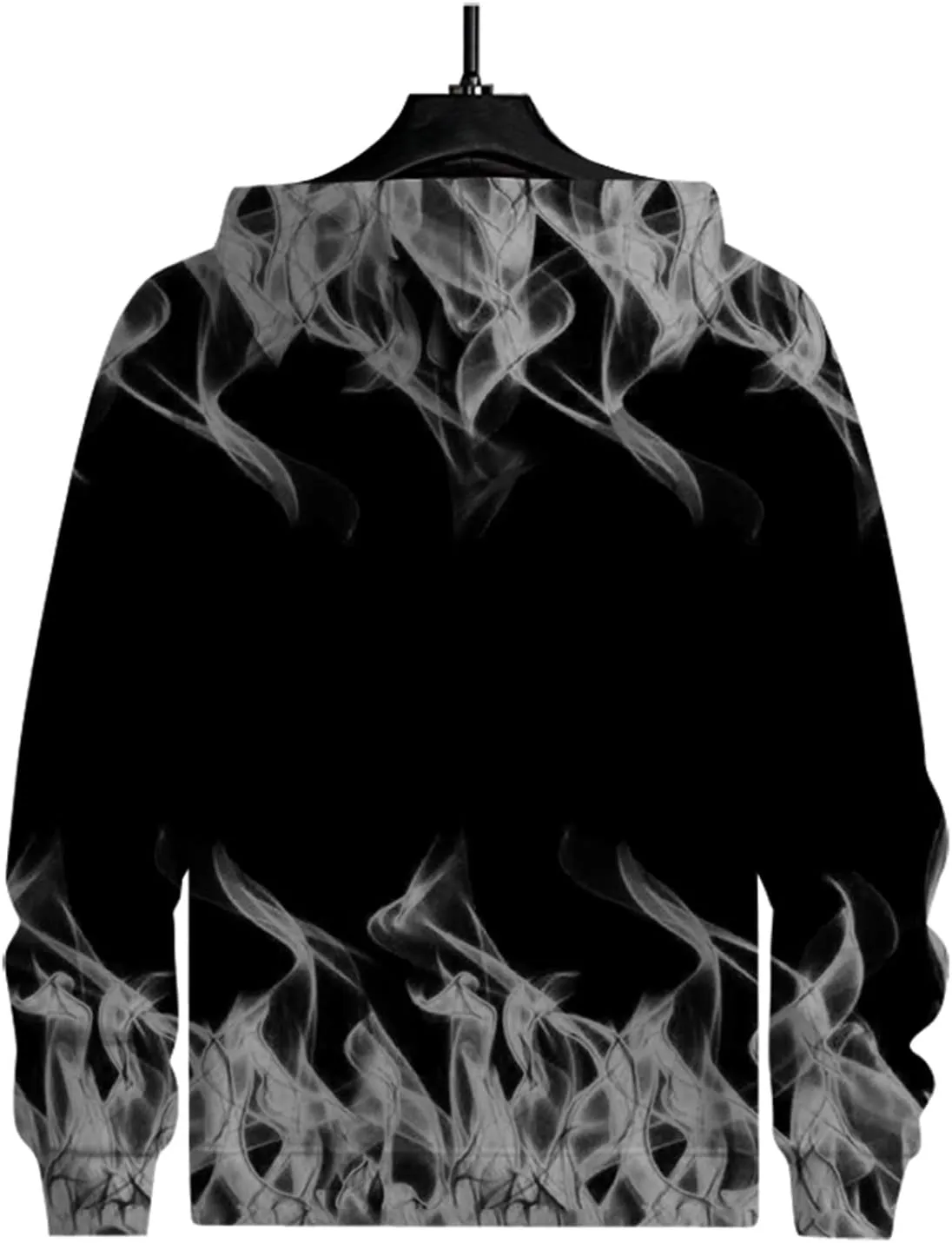 Muscularfit Graphic Hoodies for Men Cool Designs Drawstring Long Sleeve 3D Flame Print Hooded Sweatshirts Loose Fit Pullover