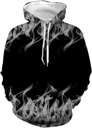 Muscularfit Graphic Hoodies for Men Cool Designs Drawstring Long Sleeve 3D Flame Print Hooded Sweatshirts Loose Fit Pullover