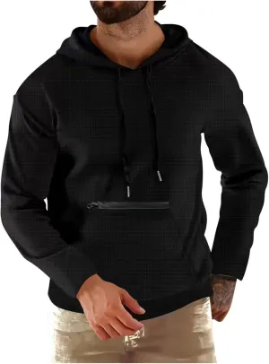Muscularfit Hooded Sweatshirt Men Casual Loose Drawstring Gym Hooded Shirt Long Sleeve Solid Lightweight Pullover Shirts 2024