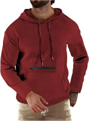 Muscularfit Hooded Sweatshirt Men Casual Loose Drawstring Gym Hooded Shirt Long Sleeve Solid Lightweight Pullover Shirts 2024