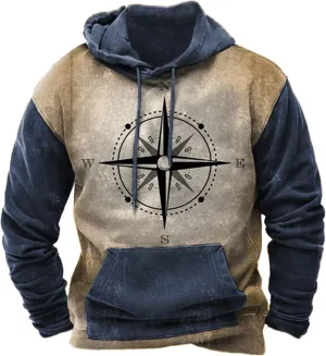 Muscularfit Hoodies for Men Graphic Design Ethnic Print Drawstring Hooded Sweatshirts Casual Long Sleeve Aztec Ethnic Hoodies