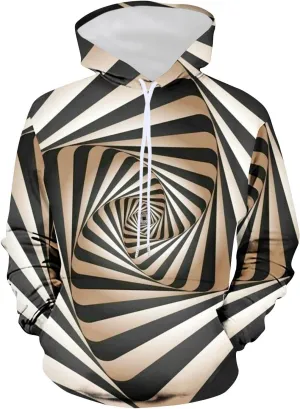 Muscularfit Long Sleeve T-Shirt Sweatshirts for Men Drawstring 3D Dizziness Print Graphic Pullover Casual Lightweight Hoodies