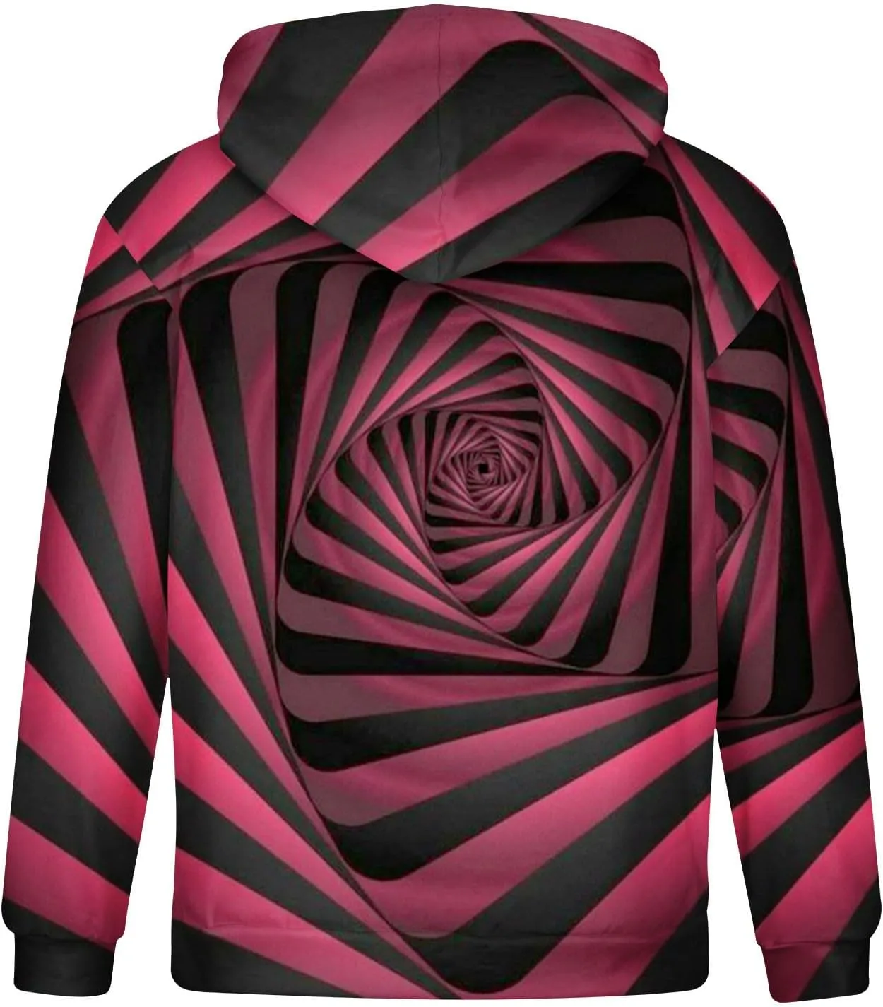 Muscularfit Long Sleeve T-Shirt Sweatshirts for Men Drawstring 3D Dizziness Print Graphic Pullover Casual Lightweight Hoodies