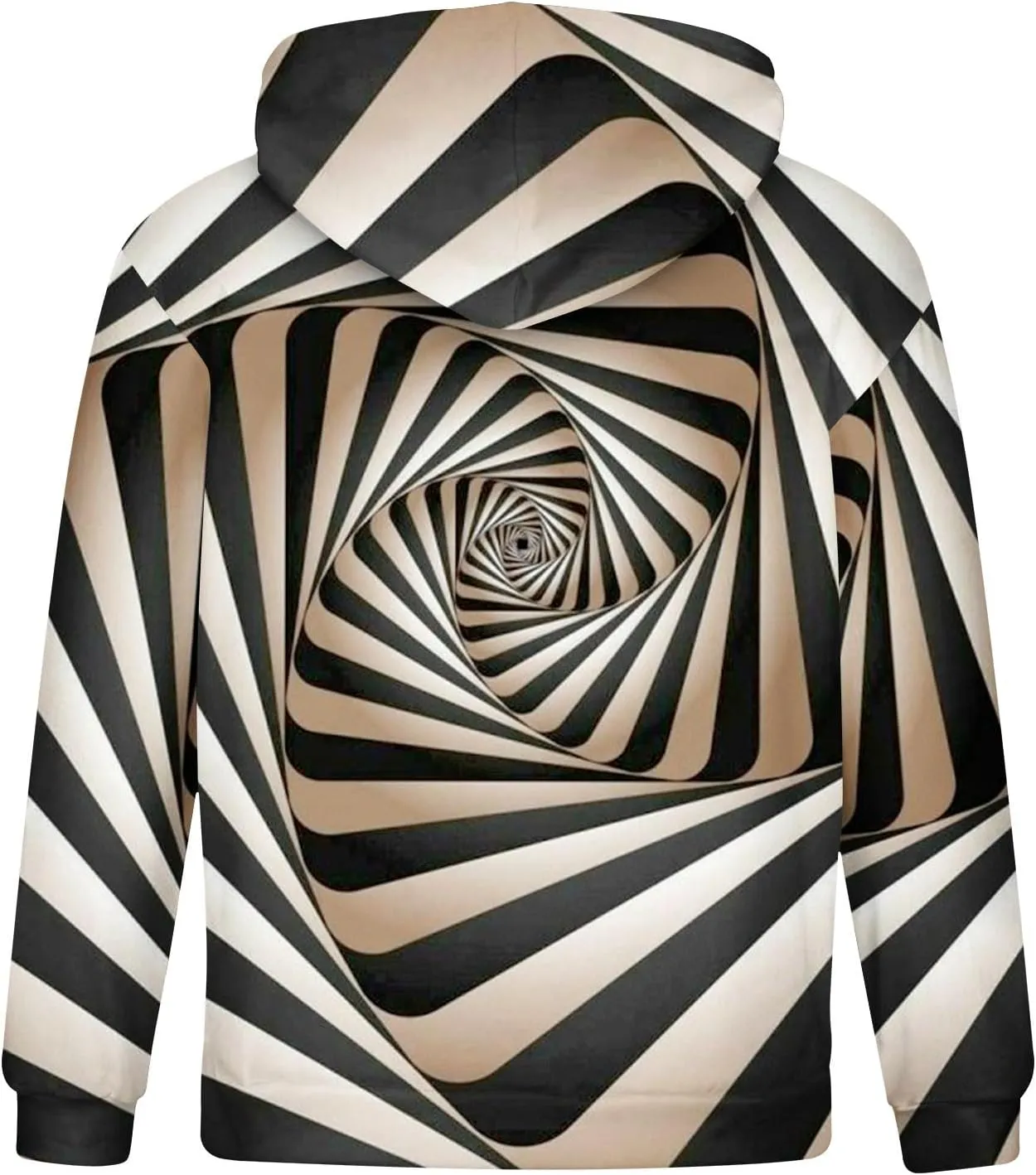 Muscularfit Long Sleeve T-Shirt Sweatshirts for Men Drawstring 3D Dizziness Print Graphic Pullover Casual Lightweight Hoodies