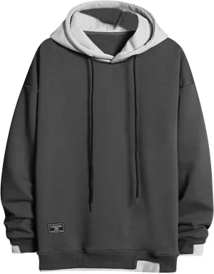 Muscularfit Men's Fashion Hoodies & Sweatshirts Casual Long Sleeve Knit Cotton Hooded Shirts Drawstring Gym Athletic Pullover