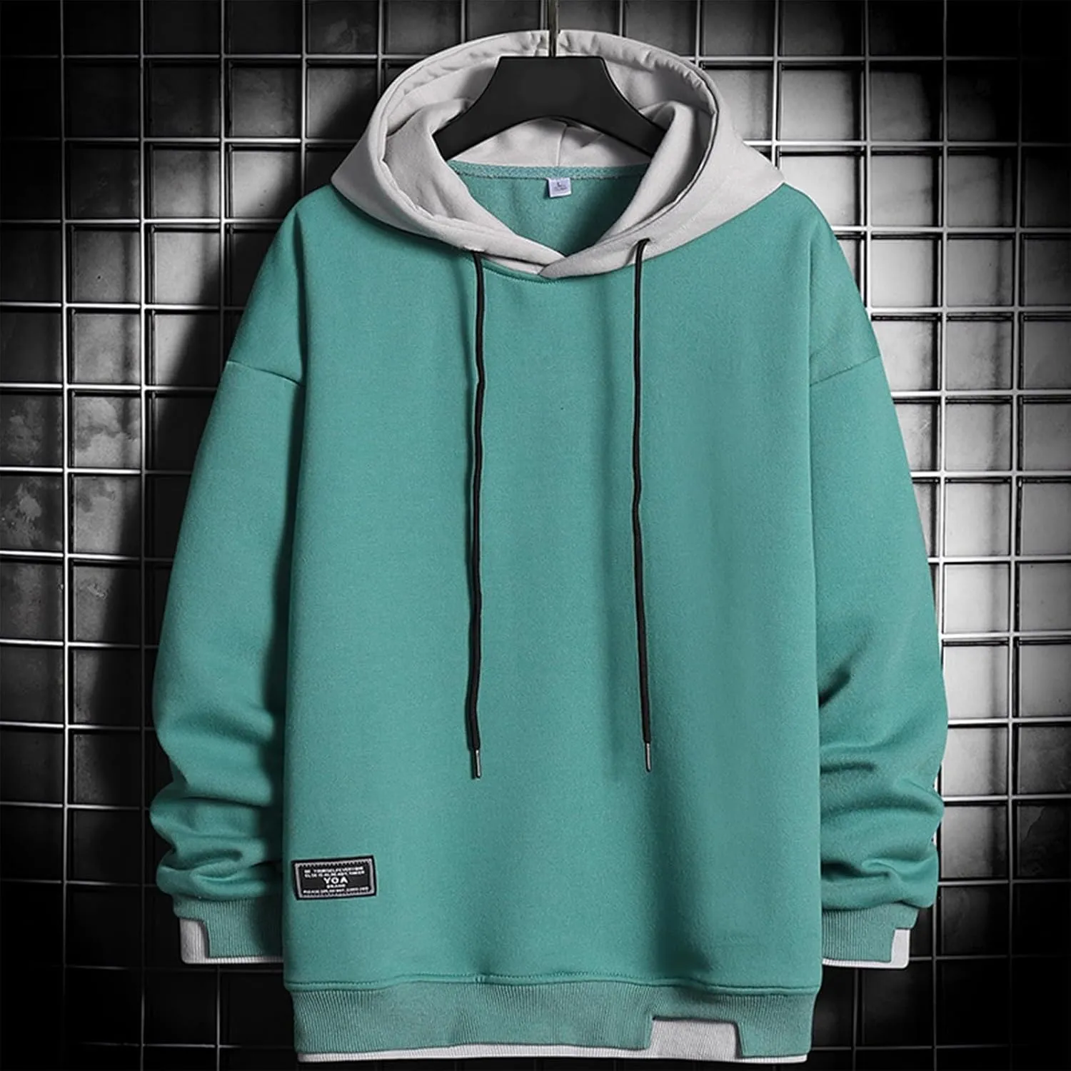Muscularfit Men's Fashion Hoodies & Sweatshirts Casual Long Sleeve Knit Cotton Hooded Shirts Drawstring Gym Athletic Pullover