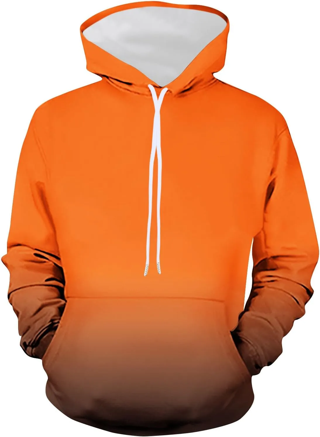 Muscularfit Sweatshirts for Men Big and Tall Long Sleeve Drawstring Hooded Pullover Casual Gradient Color Hoodies With Pocket