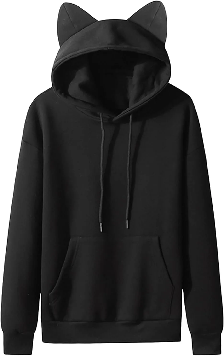 Muscularfit Sweatshirts for Men Hoodies Casual Long Sleeve Solid Ears Hooded Drawstring Pullover Lightweight Athletic Hoodies