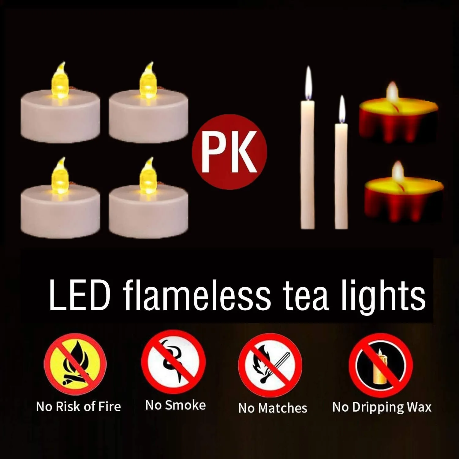Nancia 100PACK Flameless LED Tea Lights Candles, Realistic and Bright Flickering Long Lasting 200Hours Battery-Powered, Ideal Party, Wedding, Birthday, Gifts Home Decoration Warm Yellow