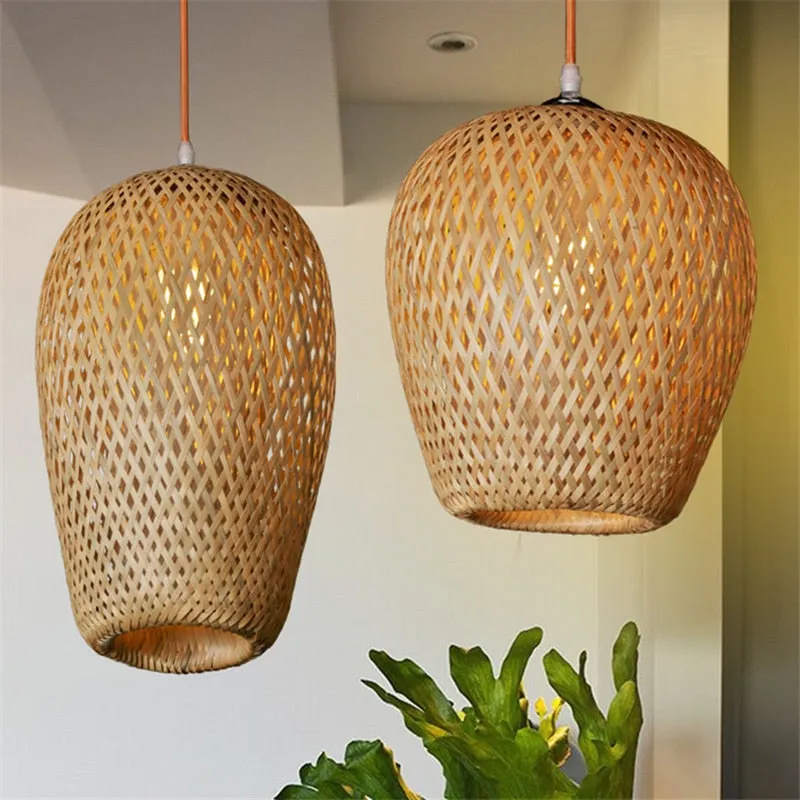Natural Bamboo Hand-Made Pendant Light