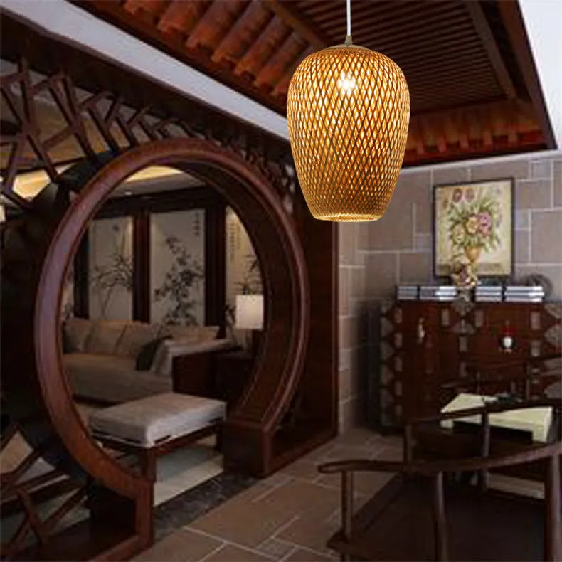Natural Bamboo Hand-Made Pendant Light