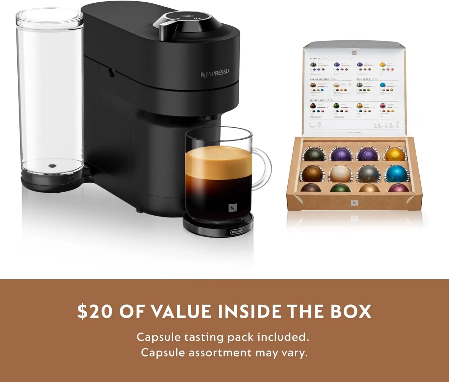 Nespresso Limited-Edition Vertuo Pop  Coffee and Espresso Maker by De'Longhi, Black Matte with Dark Chrome