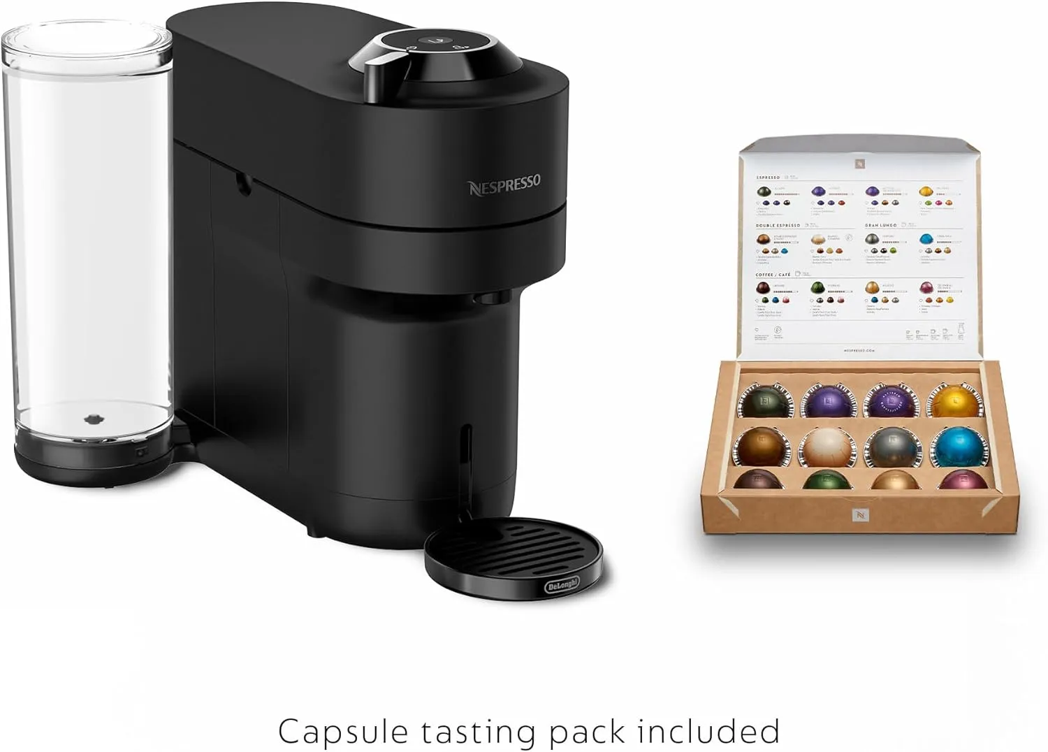 Nespresso Limited-Edition Vertuo Pop  Coffee and Espresso Maker by De'Longhi, Black Matte with Dark Chrome