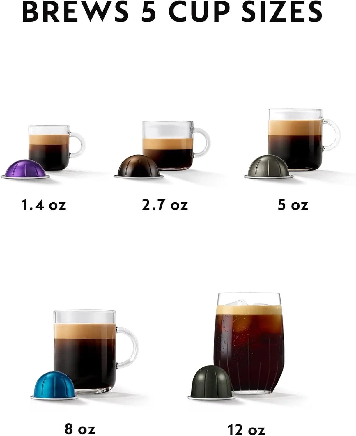 Nespresso Limited-Edition Vertuo Pop  Coffee and Espresso Maker by De'Longhi, Black Matte with Dark Chrome