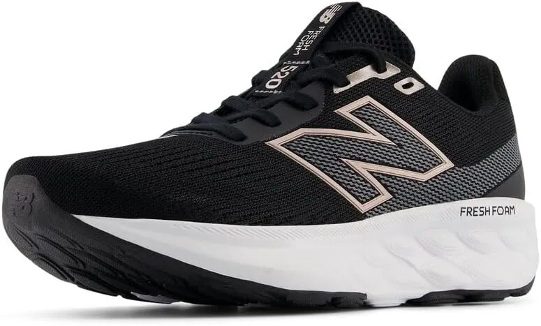 New Balance Women's Fresh Foam 520 V9 Running Shoe, Black/Castlerock/Metallic Rose, 10.5 Wide