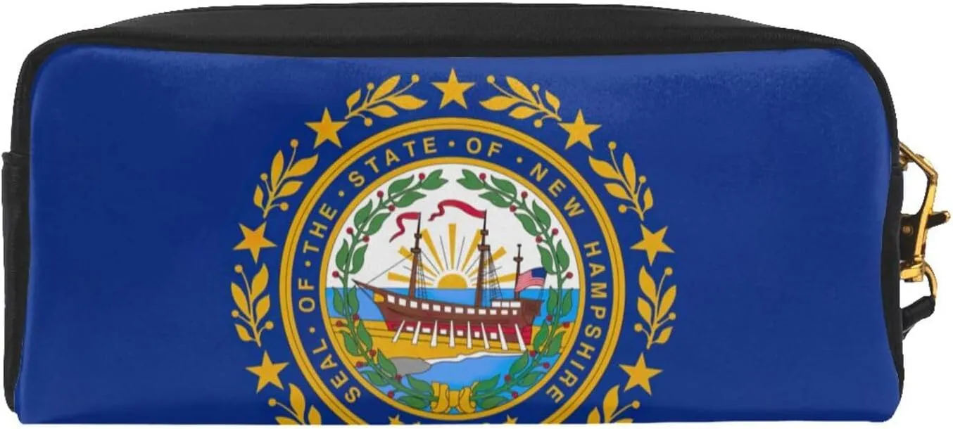 New Hampshire State Flag Makeup Bag Travel Cosmetic Bag,Make Up Bags For Women Makeup Organizer Case,Travel Essentials
