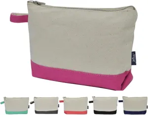 NGIL Jute/Canvas Large Travel DYI Cosmetic Bag Pouch for Women Multipurpose Travel Toiletry Pouch, Personalized Makeup Bag, Best Friend Gift, Bridesmaid Gift Ideas (Jute-Hot Pink)