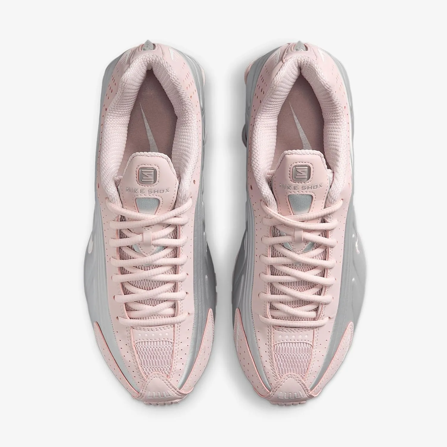 Nike Shox R4 Shoes (AR3565-600, Barely Rose/Metallic Platinum)