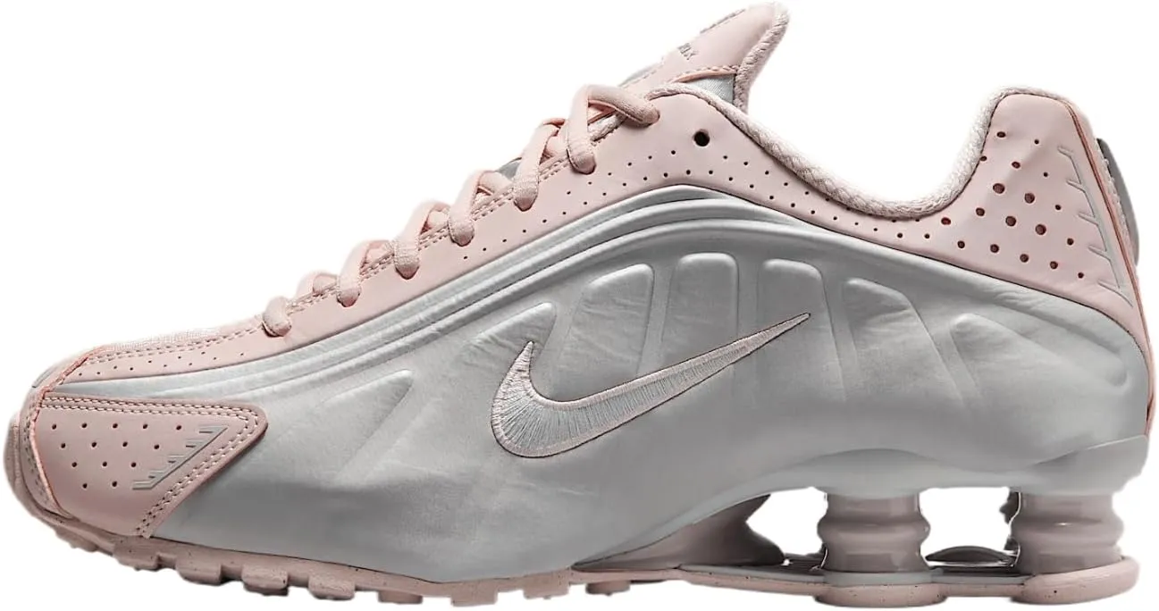 Nike Shox R4 Shoes (AR3565-600, Barely Rose/Metallic Platinum)