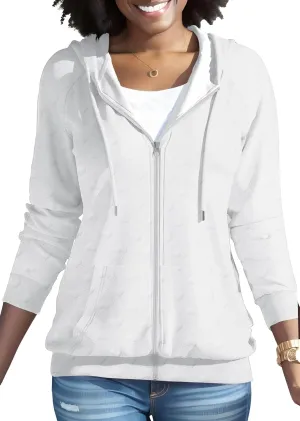 Nimsruc Zip Up Hoodies For Women Long Sleeve Casual