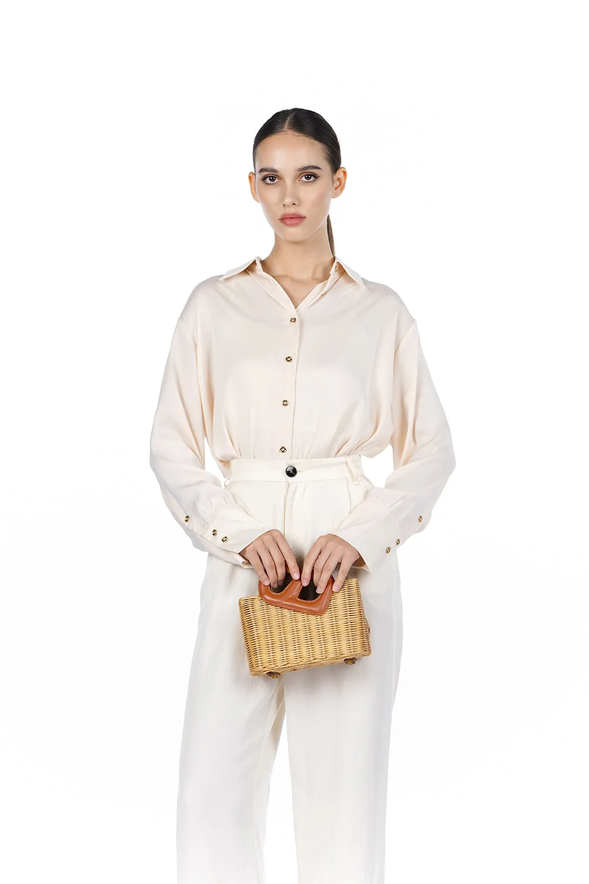 Nina Rattan Bag - Brown