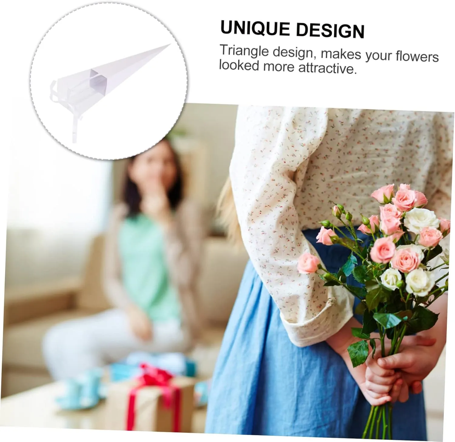 NOLITOY 2sets Elegant Single Bag for Single Rose Sturdy Floral Packaging Bag for Present Giving 5pcs*2
