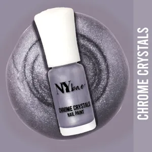 NY Bae Chrome Crystals Nail Paint | Glossy Finish | Chip Resistant | Cruelty Free | Travel Friendly | Mini Nail Paint  - Purple Amethyst 07 (3 ml)