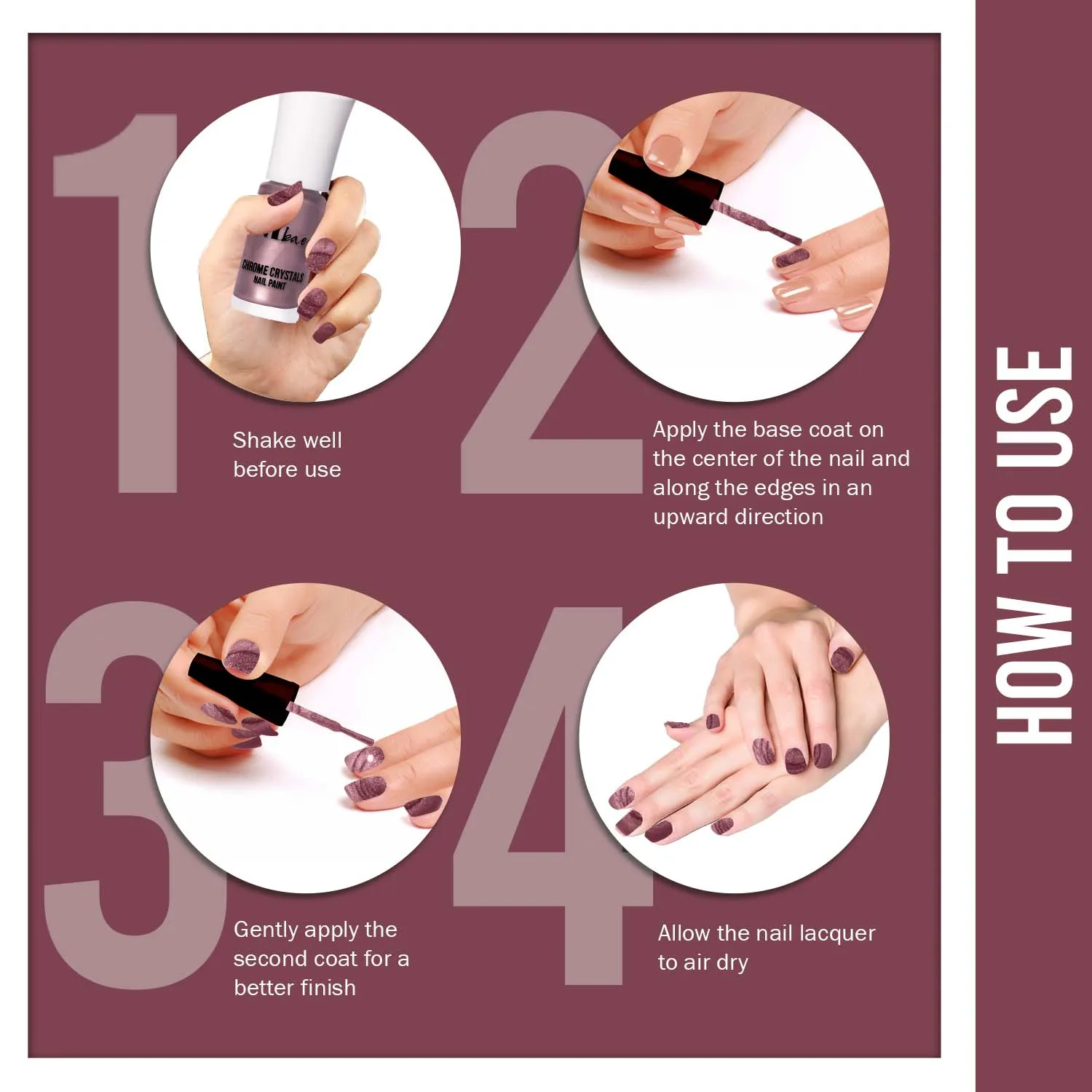 NY Bae Chrome Crystals Nail Paint - Pink Opal 10 (3 ml) | Pink | Glossy Finish | Rich Pigment | Chip-proof | Full Coverage | Vegan