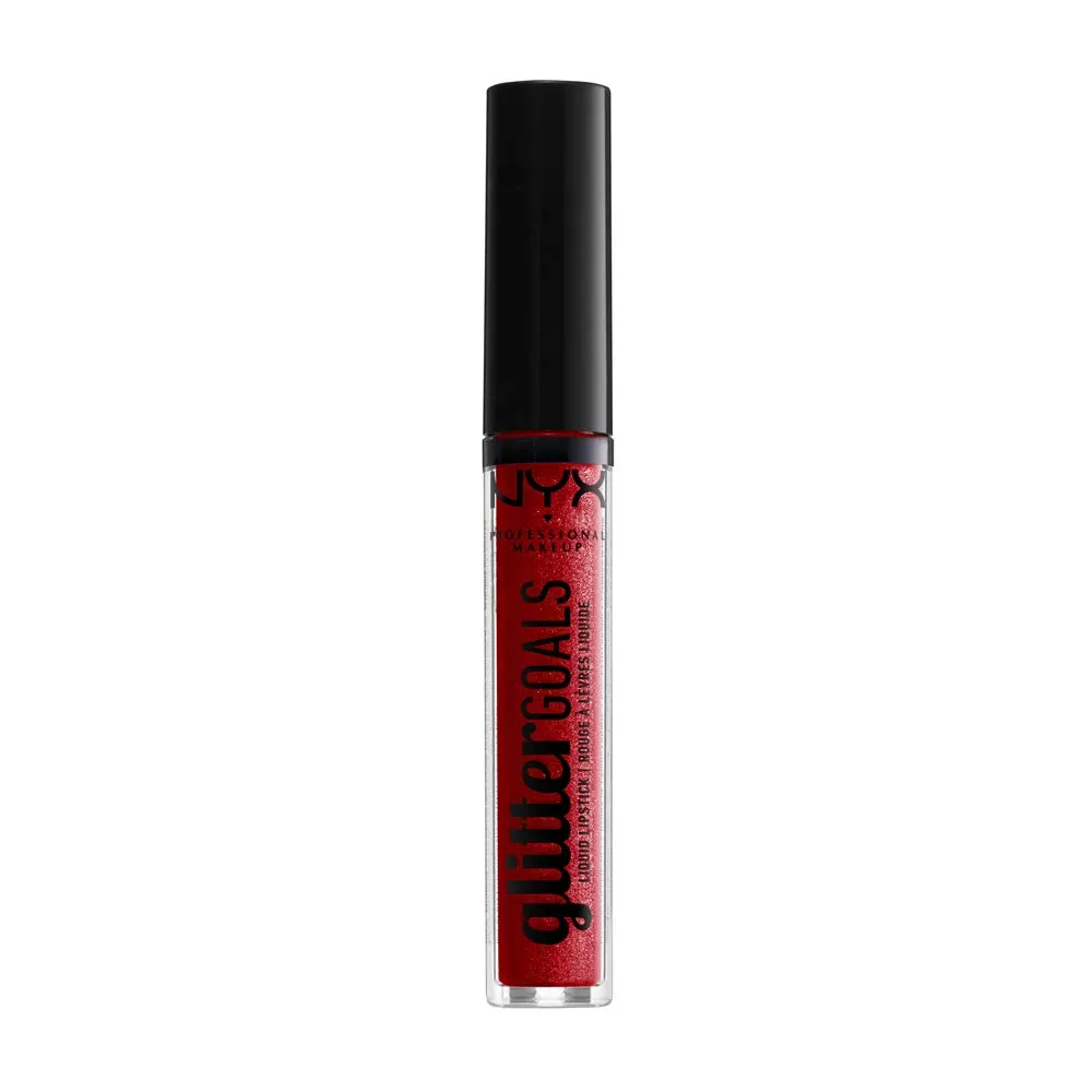 NYX PROFESSIONAL MAKEUP Glitter Goals Liquid Lipstick - Cherry Quartz, Red With Magenta Glitter