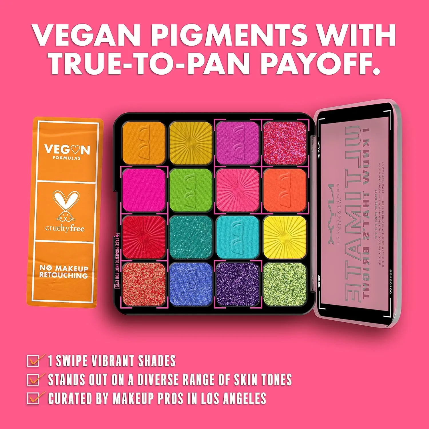 NYX PROFESSIONAL MAKEUP, Ultimate Shadow Palette, Eyeshadow Palette - I Know That's Bright