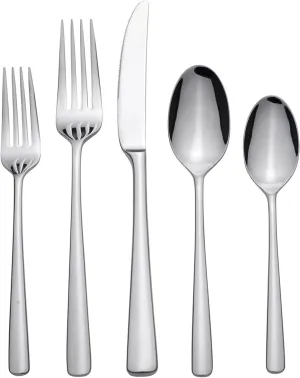 Oneida Doublet 20 Piece Everyday Flatware Set, 3.05 LB, Metallic