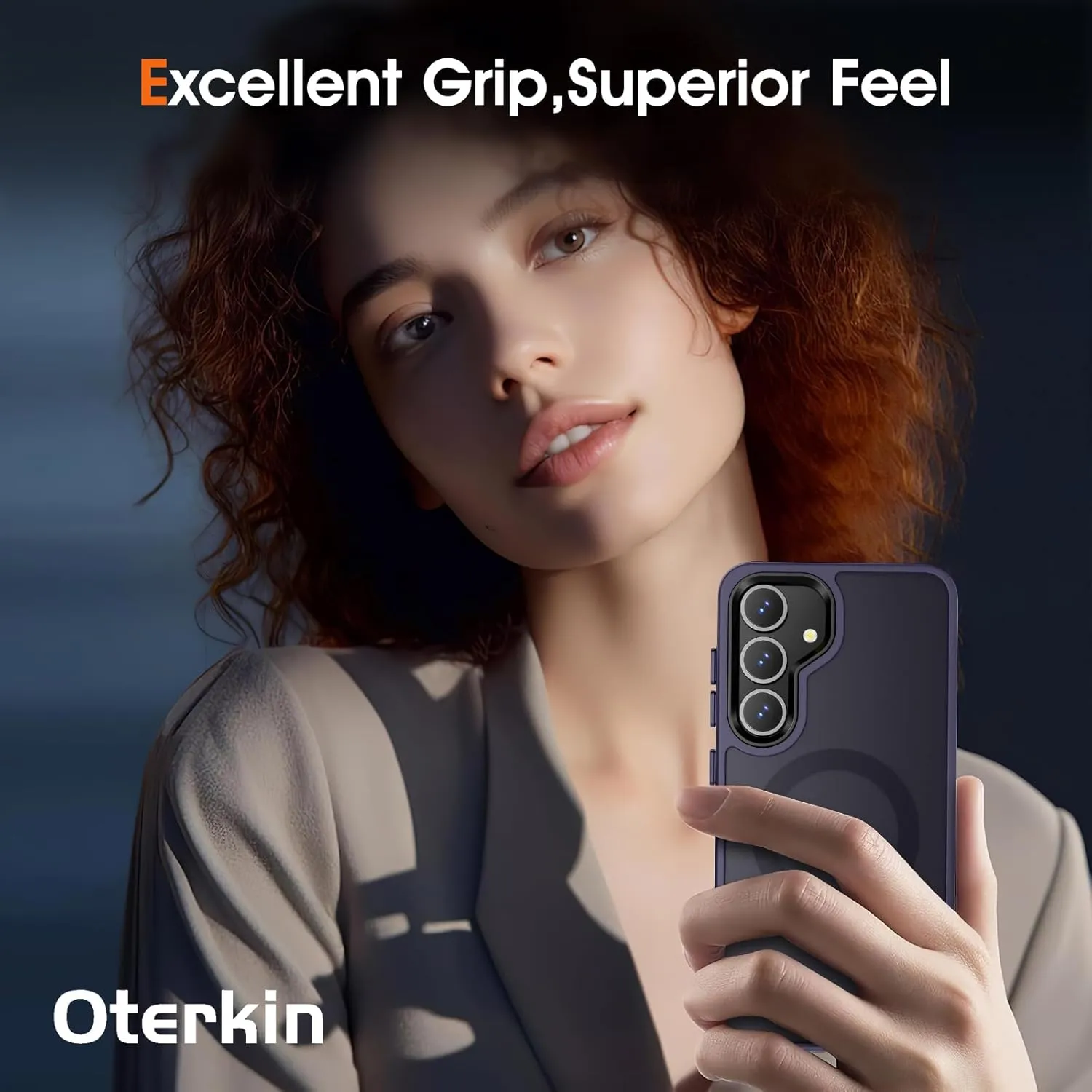 Oterkin Magnetic for Samsung Galaxy S23 Case Matte, S23 Phone Case Compatible with MagSafe Frosted Translucent Shockproof Anti-Scratch Slim Fit Case Military Grade Protection (Dark Purple)