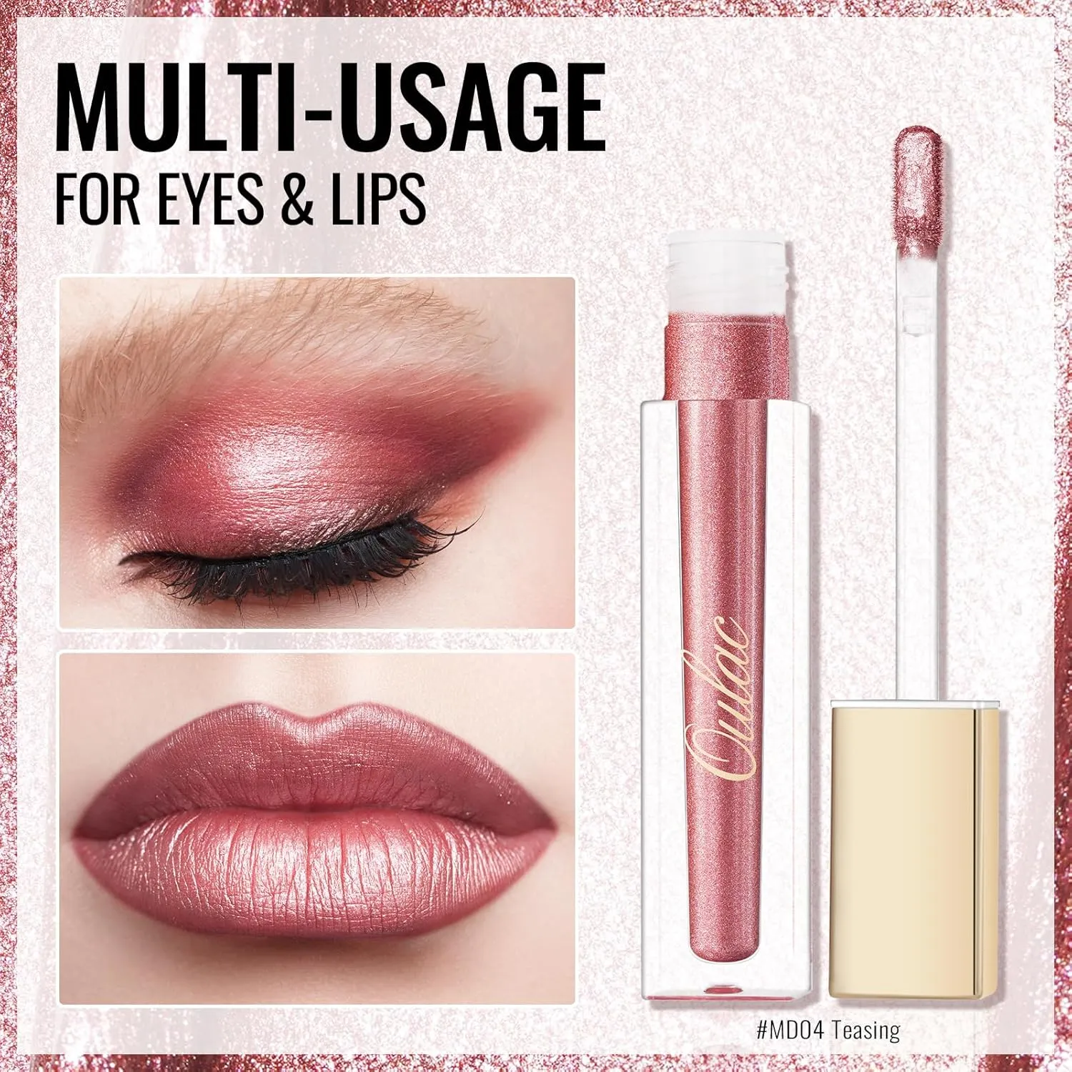 Oulac Metallic Shine Liquid Lipstick Set for Women, Dual Use for Lips & Eyeshadow, Long Lasting Lip Gloss, Metallic Matte High Impact Lip Color No Transfer Vegan Formula, 4.5ml, MD03 05 06