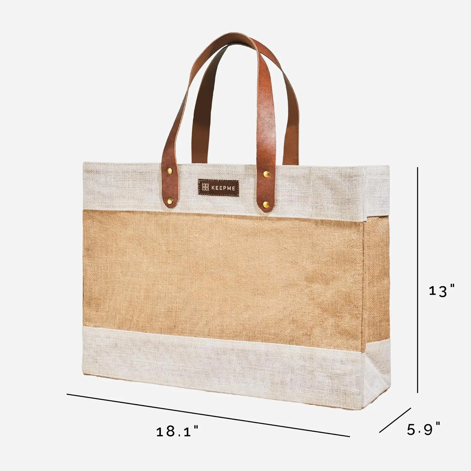 Out of the Woods Jute Tall Tote, Reusable, Sustainable Grocery and Lifestyle Bag