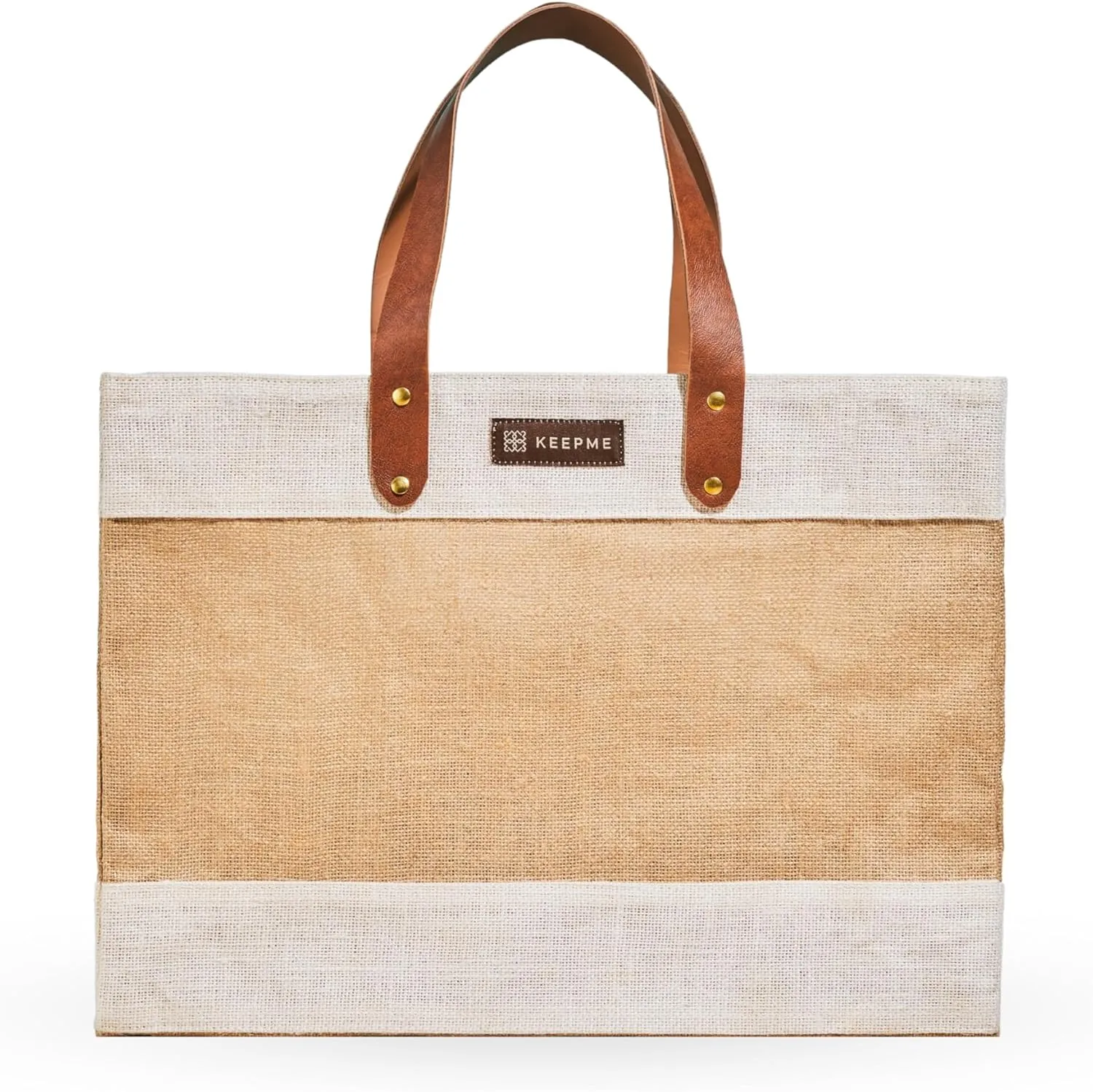 Out of the Woods Jute Tall Tote, Reusable, Sustainable Grocery and Lifestyle Bag