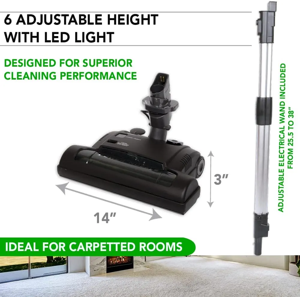 OVO Unit Heavy Duty Powerful Central Vacuum System, Hybrid Filtration (with or Without Disposable Bags) 35L or 9.25Gal, 700 Air watts with 40 ft Carpet Deluxe Accessory Kit, Silver