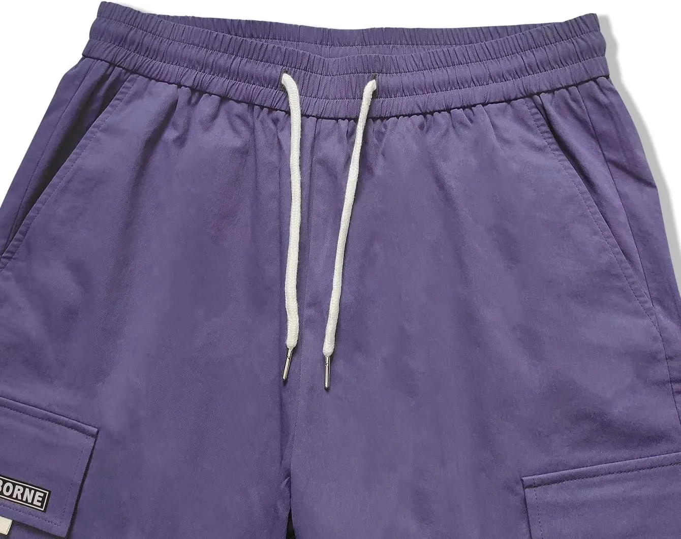 OYOANGLE Men's Casual Drawstring Elastic Waist Flap Pocket Letter Graphic Street Jogger Cargo Pants