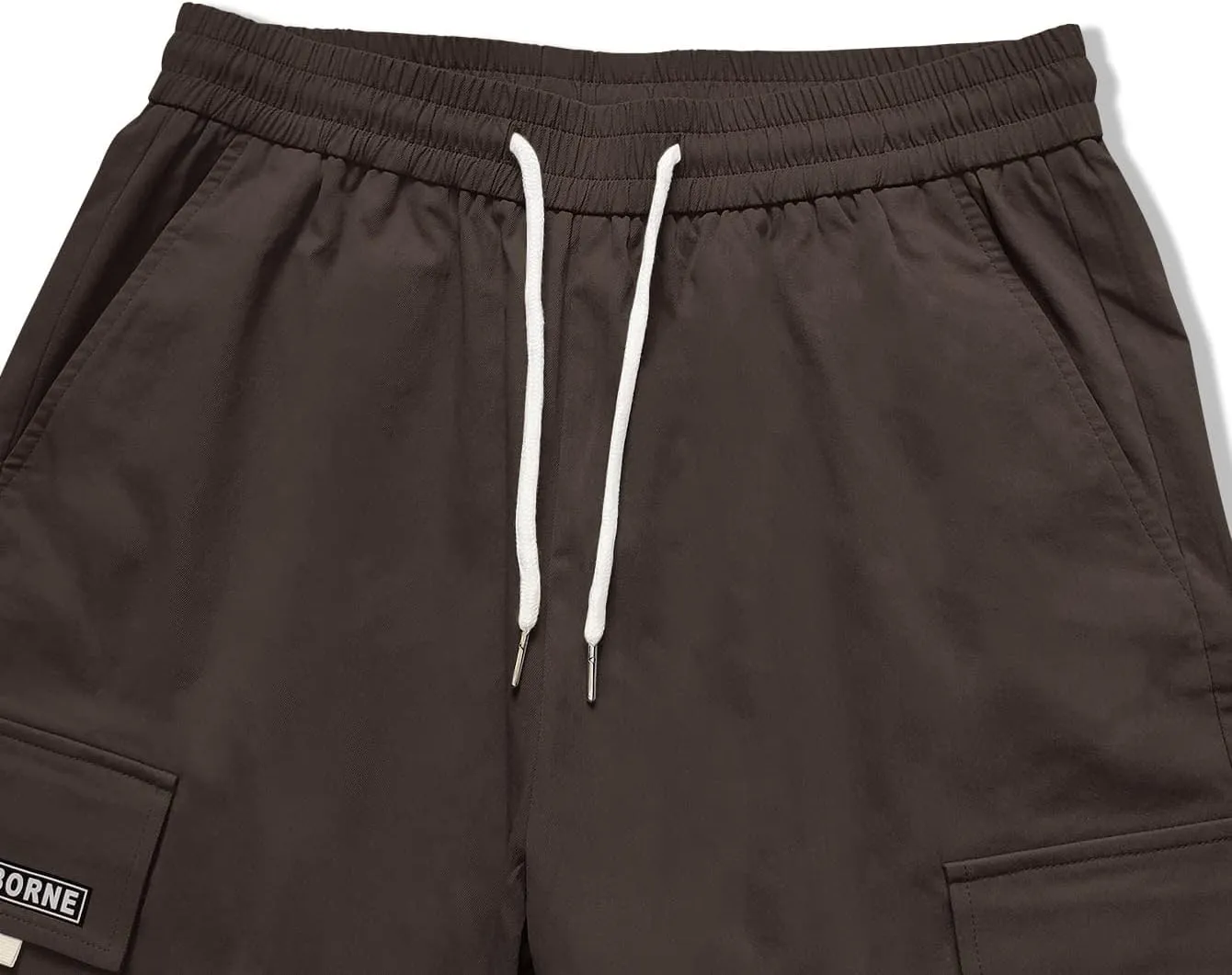 OYOANGLE Men's Casual Drawstring Elastic Waist Flap Pocket Letter Graphic Street Jogger Cargo Pants