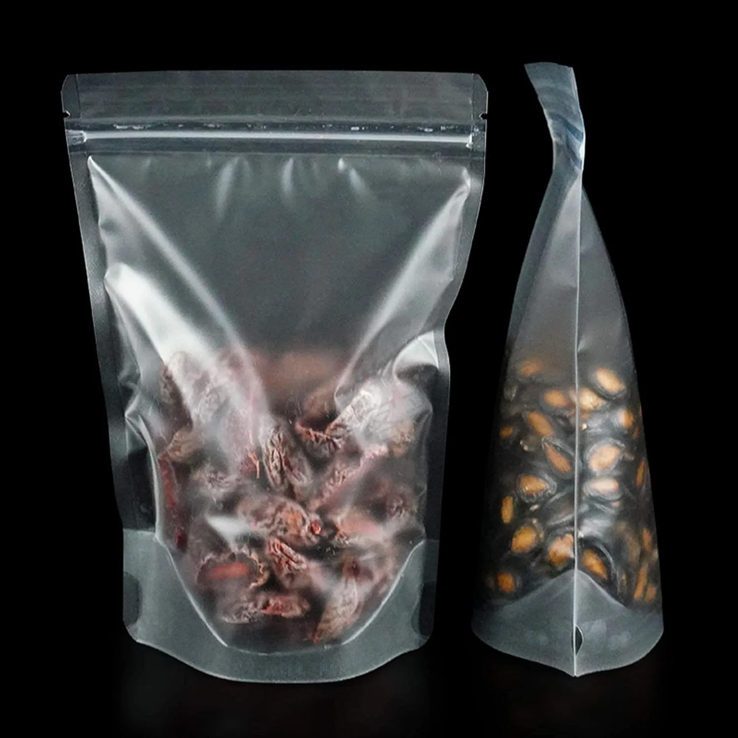 PABCK 100 Pack 3.5x5.1 inch Resealable Stand Up Bags Matte Clear Zipper Lock Heat Seal Pouch with Tear Notch for Zip Food Storage Lock Packing