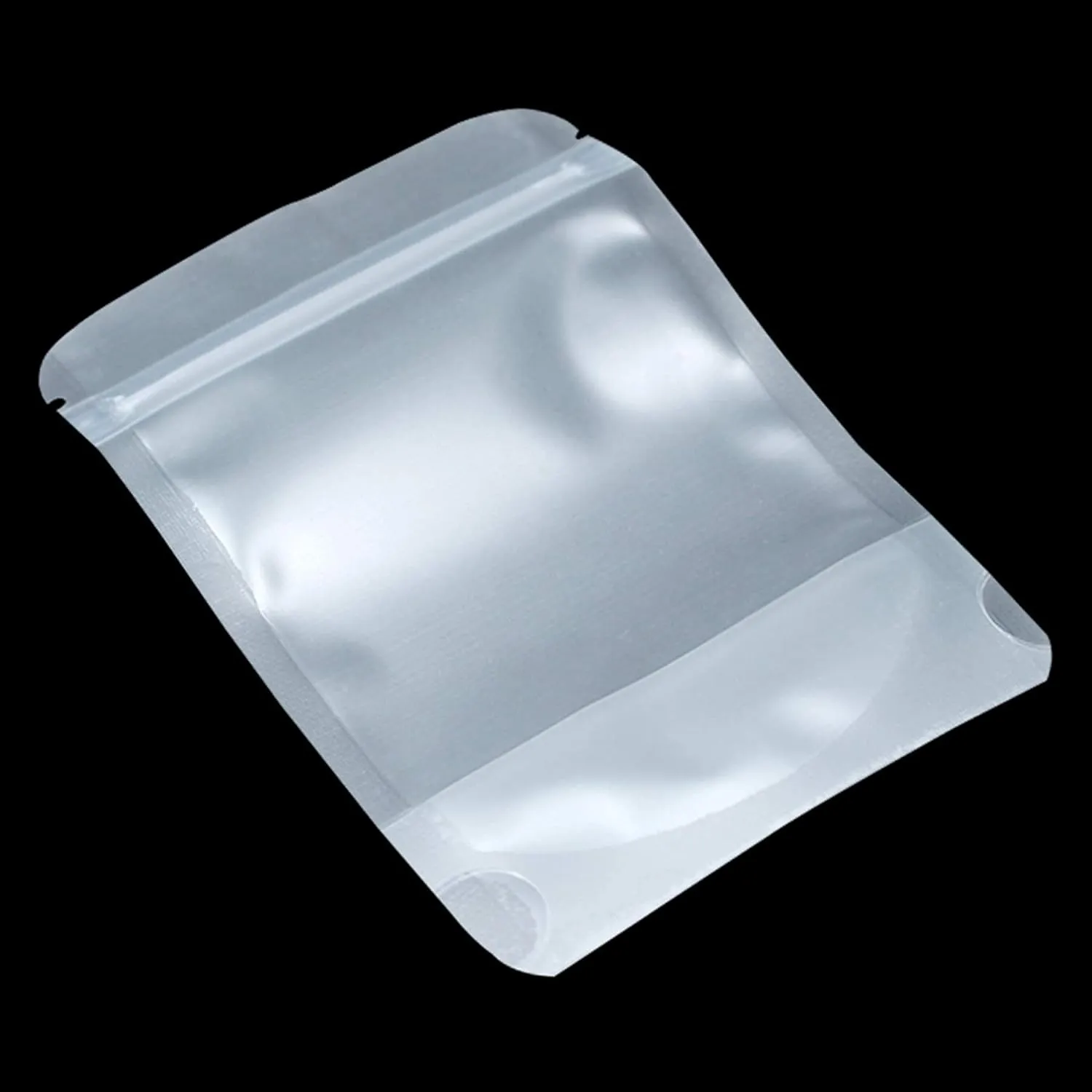 PABCK 100 Pack 3.5x5.1 inch Resealable Stand Up Bags Matte Clear Zipper Lock Heat Seal Pouch with Tear Notch for Zip Food Storage Lock Packing