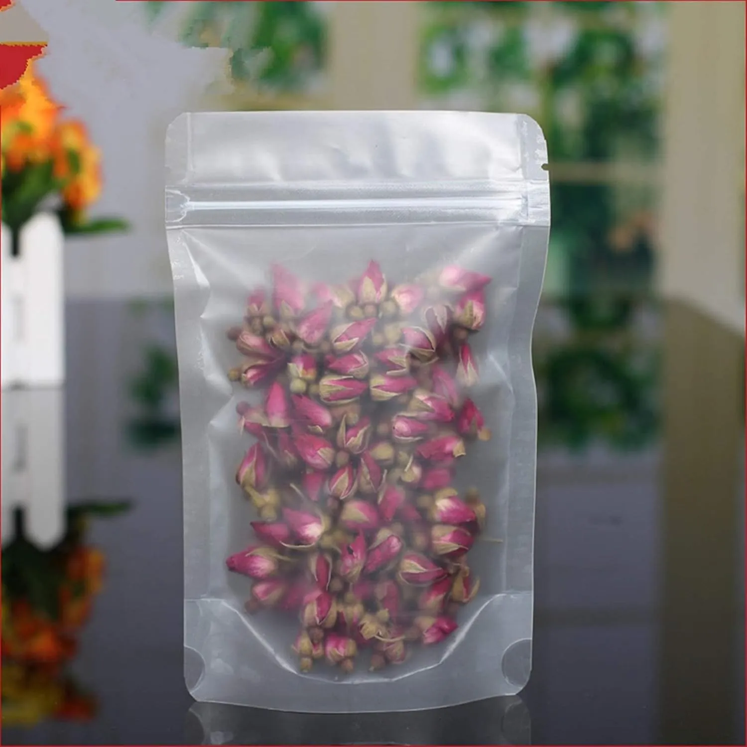 PABCK 100 Pack 3.5x5.1 inch Resealable Stand Up Bags Matte Clear Zipper Lock Heat Seal Pouch with Tear Notch for Zip Food Storage Lock Packing