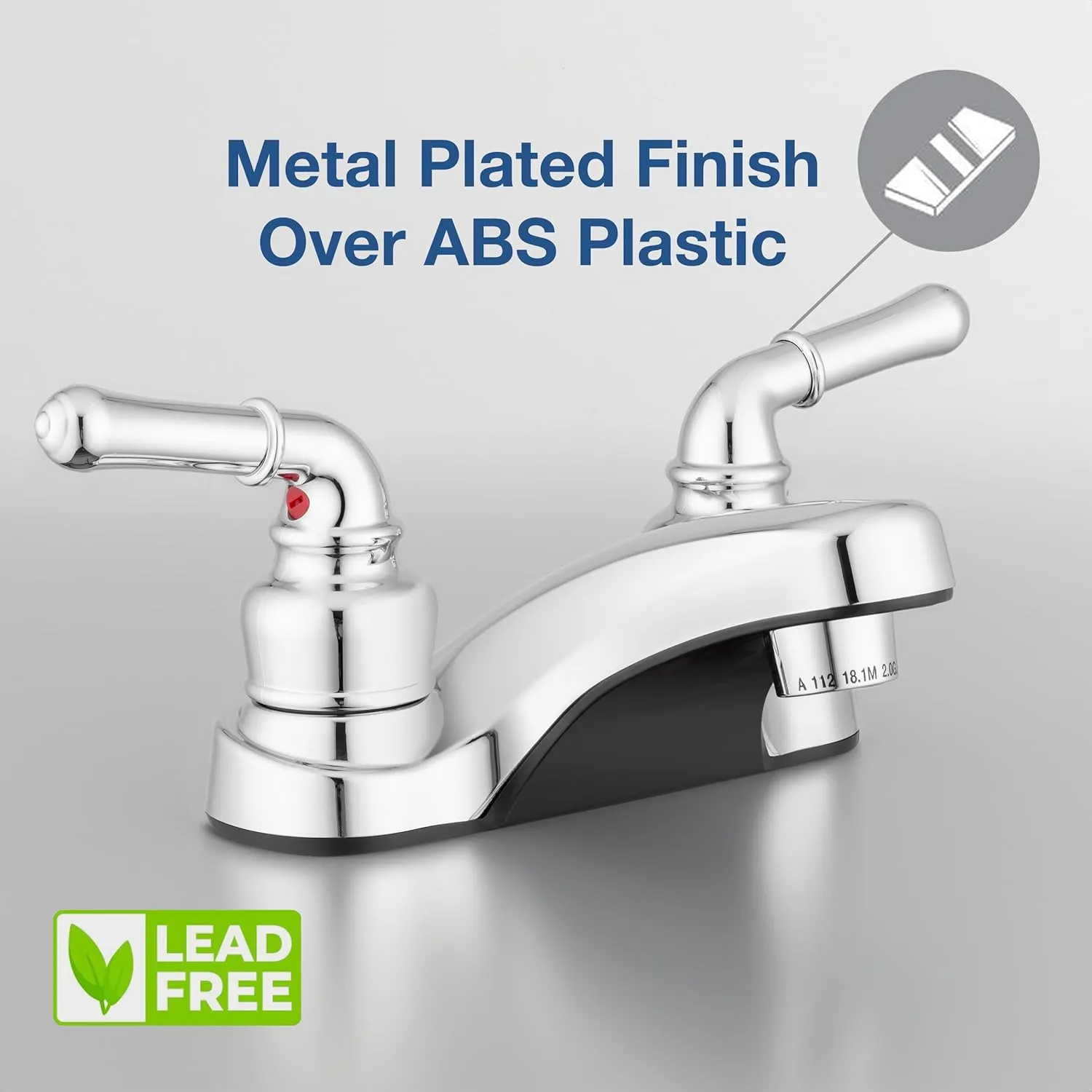 Pacific Bay Lynden Bathroom Sink Faucet - Metallic Plating Over Lightweight ABS Plastic (Chrome)