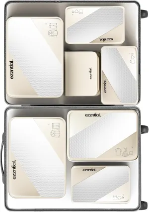 Packing Cubes for Travel, Suitcase Essentials Organizer Bags Set for Luggage, Road Trip Travel Accessories in 4 Sizes (Extra Large, Large, Medium, Small),Suitable for 28-inch suitcase Cream.