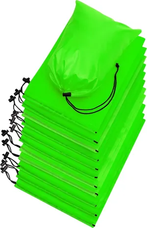 PALTERWEAR Drawstring Bag - Nylon Cinch and Ditty Stuff Pouch with Toggle (8 x 11-12 pack, Green)