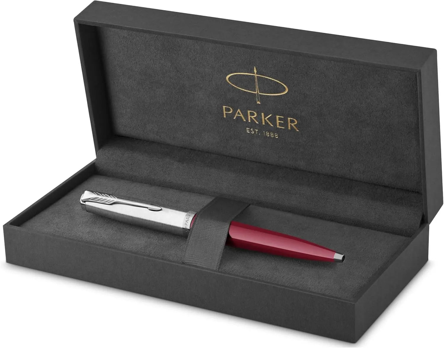 Parker 51 Ballpoint Pen Burgundy Barrel with Chrome Trim Medium Point with Black Ink Refill Gift Box