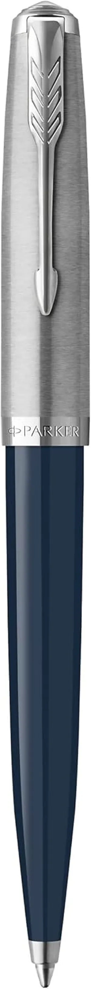 Parker 51 Ballpoint Pen Midnight Blue Barrel with Chrome Trim Medium Point with Black Ink Refill Gift Box