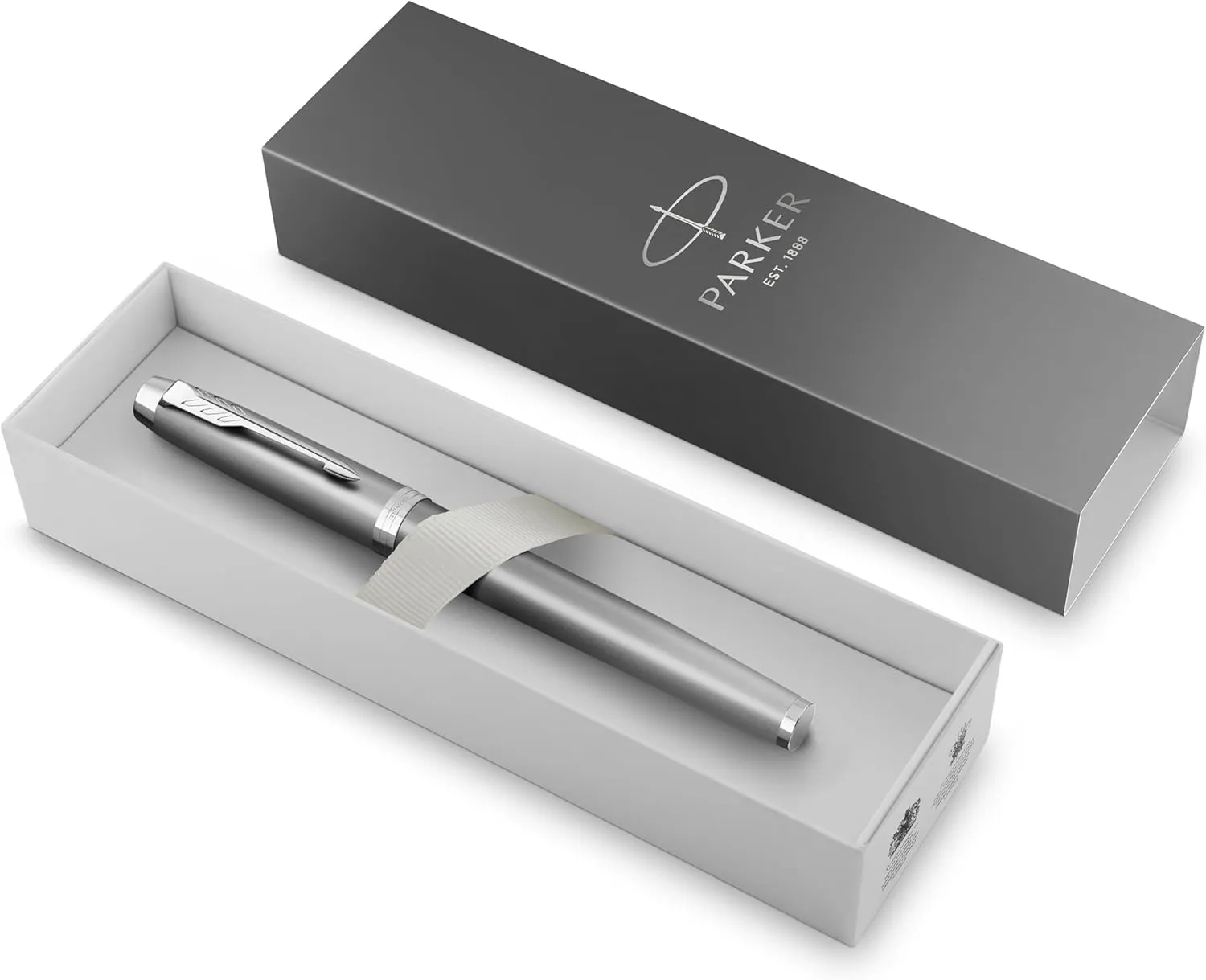Parker IM Writing Rituals Rollerball Pen Grey Finish with Gradient Chrome Trims Fine Point Black Ink Gift Box