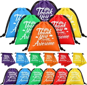 Paterr 24 Pcs Thank You Employee Appreciation Gift Bags Thank You Goodie Bags for Being Awesome Drawstring Team Coworker Colleague Teacher Office