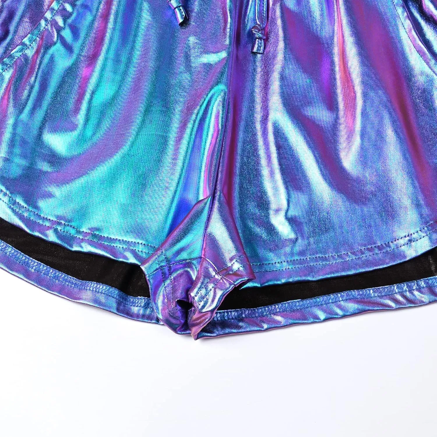 Perfashion Women's Metallic Shorts Summer Sparkly Hot Outfit Shiny Short Pants