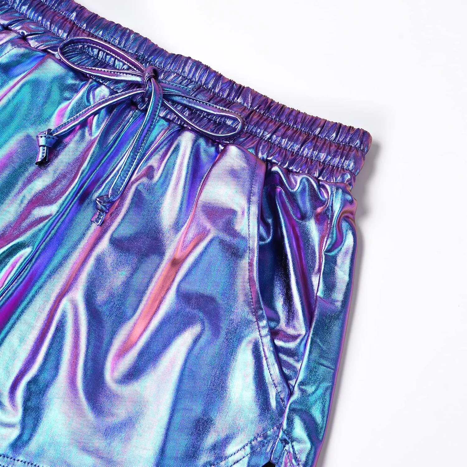 Perfashion Women's Metallic Shorts Summer Sparkly Hot Outfit Shiny Short Pants